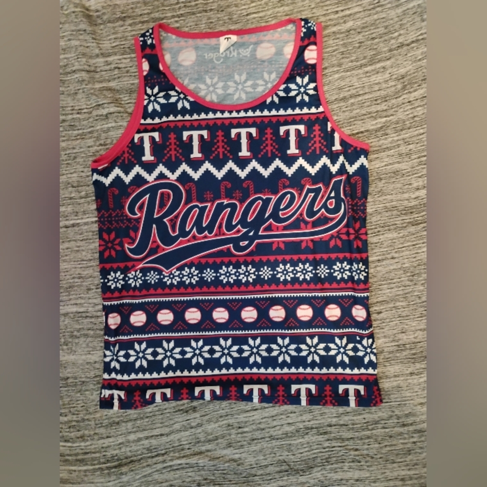 Red White and Blue Texas Rangers tank top size M